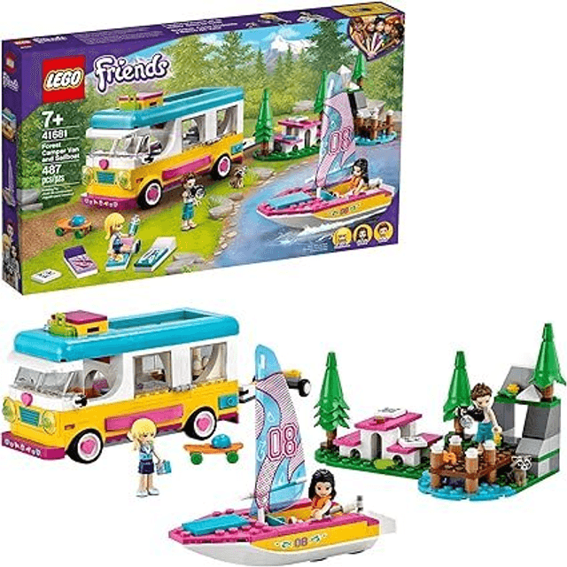 LEGO® Friends 41681 Le camping-car et le voilier de la forêt